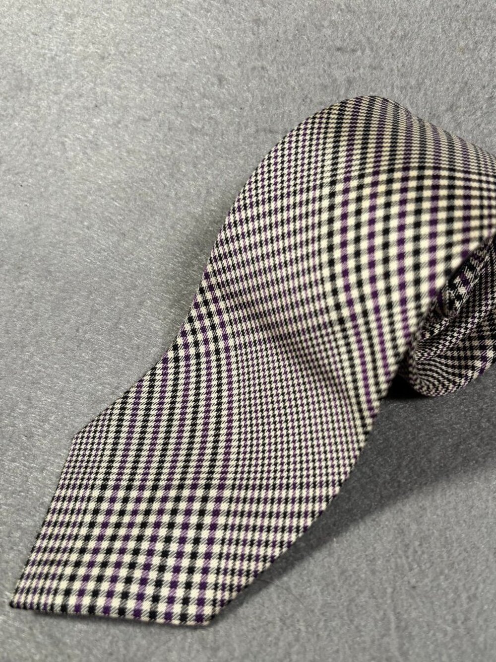 Polo Ralph Lauren Silk Plaid Tie Purple Black Made in Canada